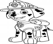 Printable Simple Marshall from Paw Patrol coloring pages