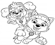 Printable Skye Everest happy pups coloring pages
