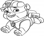 Running Rubble from Paw Patrol