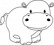 Printable hippo coloring pages