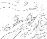 Printable Storm and Jesus in Boat Mark 4_35 41_01 coloring pages