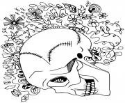 Printable skull tattoo a4 coloring pages