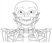 Printable Scary skeleton a4 coloring pages