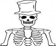 Printable skeleton halloween hat coloring pages