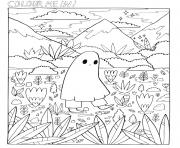 Printable ghost walks alone for adult coloring pages