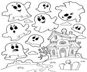 halloween haunted house ghosts