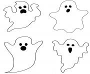 Printable ghosts family easy for kids coloring pages