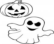 Printable ghost pumpkin halloween kids coloring pages