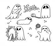 Printable cartoon ghost life coloring pages