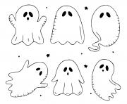 Printable cute cartoon ghost coloring pages