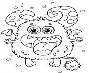 Printable cute monster coloring pages