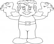 Printable Frankenstein with Gloves coloring pages