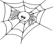 Printable Cute Spider on the Web coloring pages