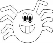 Printable Cartoon Smiling Spider Outline coloring pages