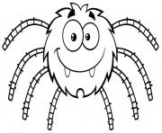 Printable cute smiling spider coloring pages