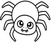 Printable cute spider easy kid coloring pages