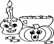 Printable Jack O Lantern and a Candle coloring pages