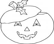 Printable Jack O Lantern with Leaves coloring pages