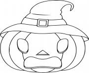 Printable Sad Jack O Lantern Witch coloring pages