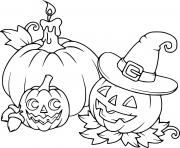Printable Jack O Lantern Witch and Candle coloring pages