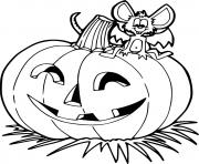 Printable A Mouse on the Jack O Lantern coloring pages