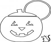 Printable Jack O Lantern Teapot and a Mouse coloring pages