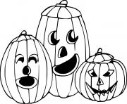 Printable Three Different Jack O Lantern coloring pages