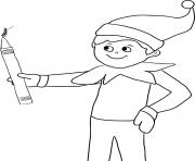 Elf on the Shelf holds a Pencil