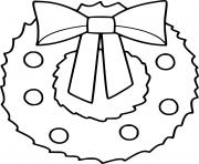 Printable Simple Christmas Wreath coloring pages