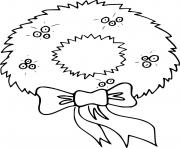 Printable Easy Simple Christmas Wreath coloring pages