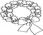 Printable Poinsettia Wreath with Bowknot coloring pages