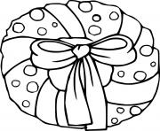 Printable Easy Christmas Wreath with Bowknot coloring pages