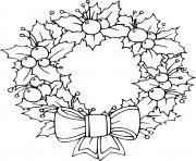 Printable Beautiful Poinsettia Wreath coloring pages
