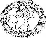 Printable Christmas Wreath with Stockings coloring pages