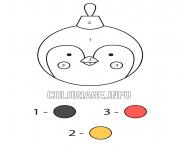 easy penguin christmas ball color by number