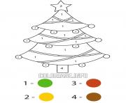 simple easy christmas tree color by number
