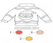 sweater with drawing of Santa Claus easy color by number