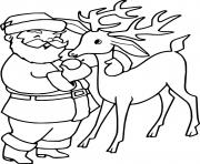 Printable Santa Feeds Reindeer coloring pages