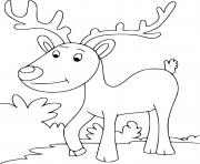 Printable Simple Reindeer coloring pages