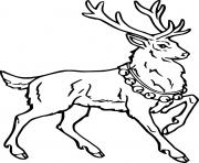 Printable Strong Reindeer with Bells coloring pages