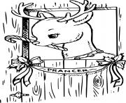 Printable Reindeer with Candy Cane in Its Mouth coloring pages
