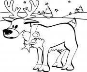 Printable Reindeer with a Star coloring pages