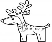 Printable cute reindeer christmas animal coloring pages