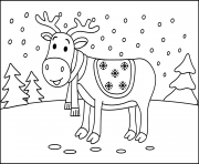 Printable christmas reindeer by SuperColoring coloring pages