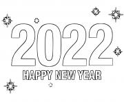 Printable 2022 simple happy new year coloring pages