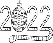 Printable 2022 happy new year Tiger Tail coloring pages