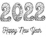 Printable 2022 happy new year coloring pages