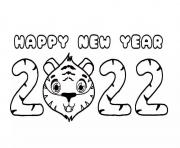 Printable happy new year 2022 tiger coloring pages