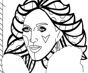 Printable madonna by romero britto coloring pages
