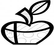 Printable apple by britto coloring pages